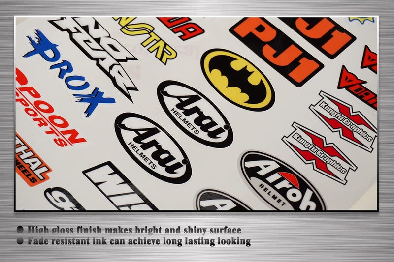 Kungfu Graphics Micro Sponsor Logo Racing Sticker Sheet Universal (7.2X 10.2 inch), White, MSS (7) - Image 3